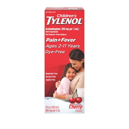 Tylenol Childrens Tylenol Children's Dye Free Oral Suspension Cherry 4 fl. oz., PK36 3016603